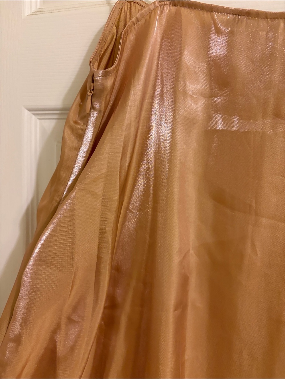 CAARA Slip Dress in Warm Beige light rose metallic tint NEW medium size - Picture 7 of 13
